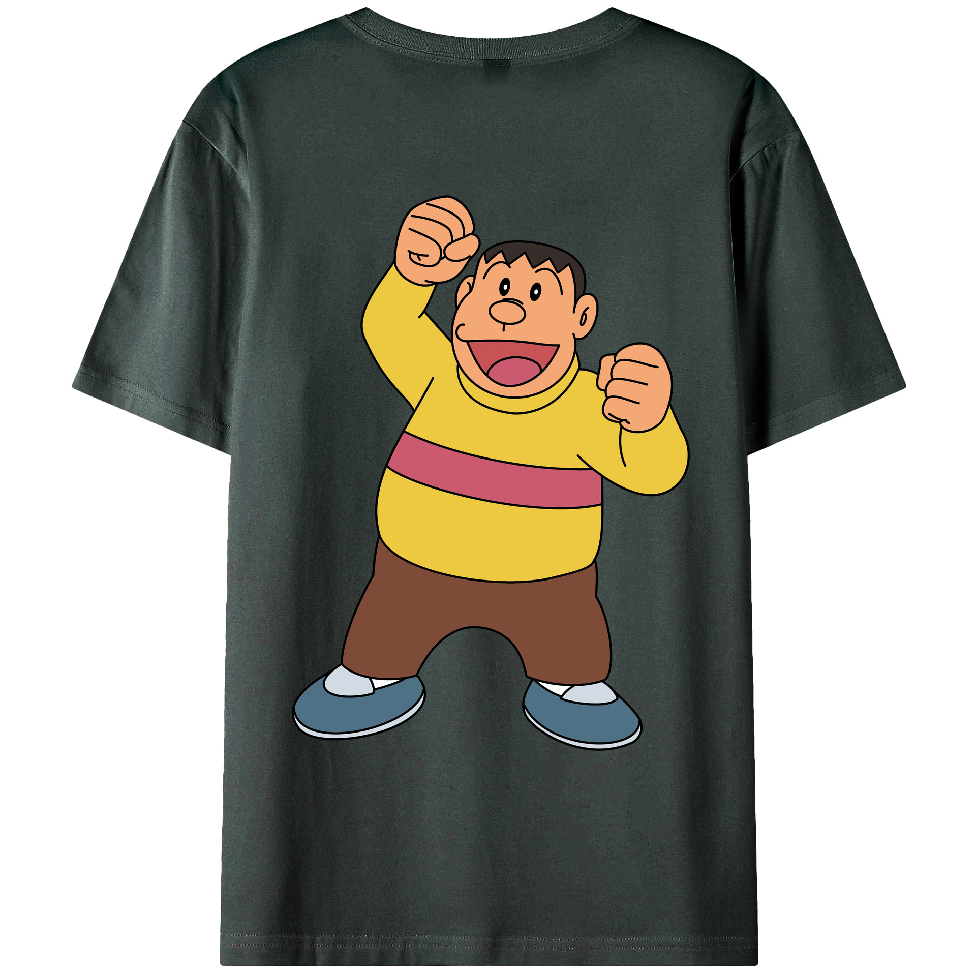 （画像用） ドラえもん 剛田武 Doraemon Gouta Takeshi 綿100％ メンズ半袖Tシャツ（バックプリント） 通気性